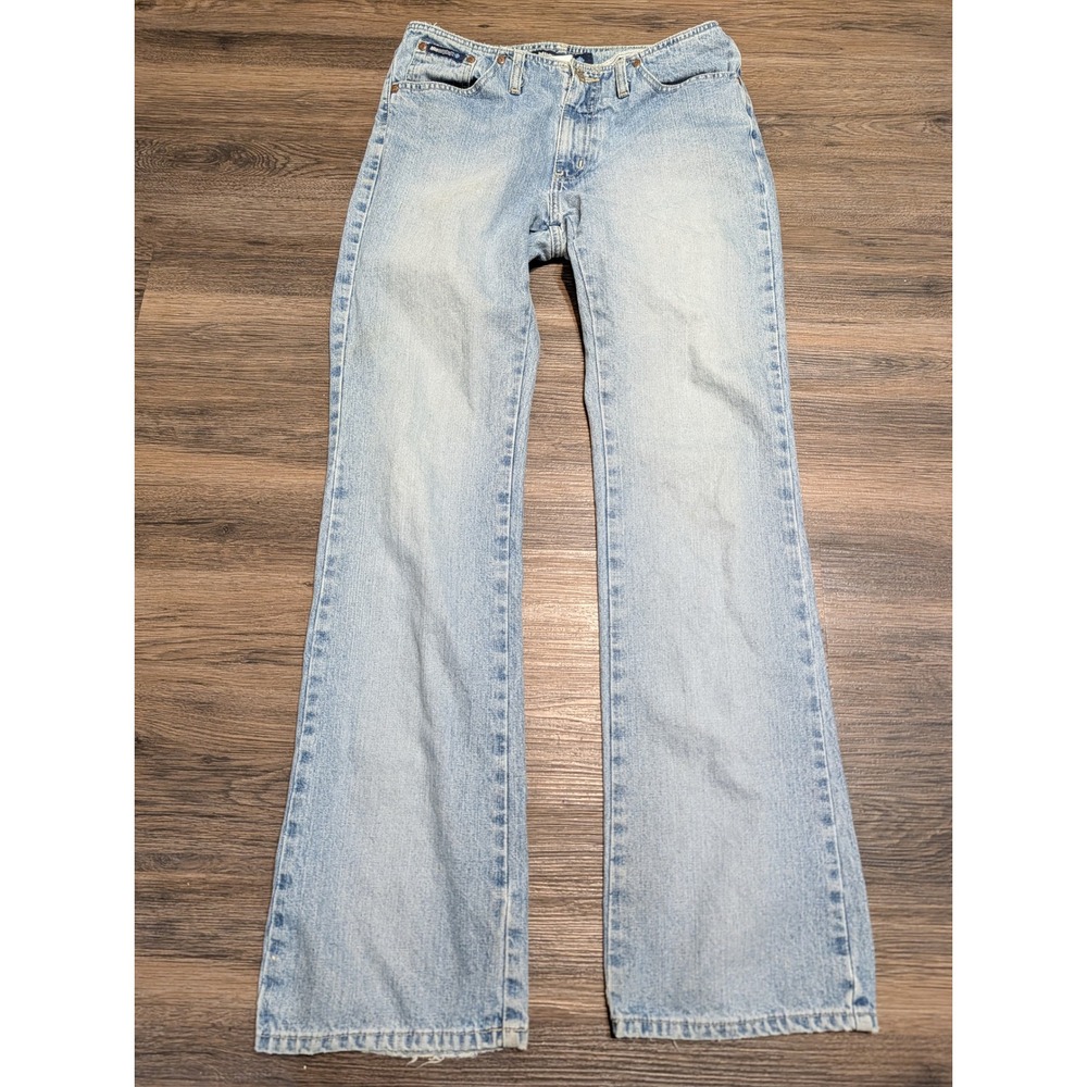 Blue Asphalt Y2K 2000s Mid Rise Bootcut Flare Jeans Juniors 9 Light Wash Western